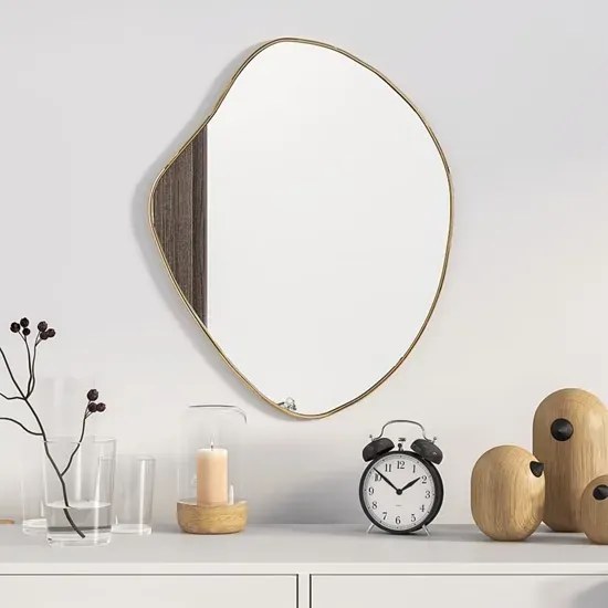 Ścienne zlote lustro wiszące 50x40 cm H1-B53