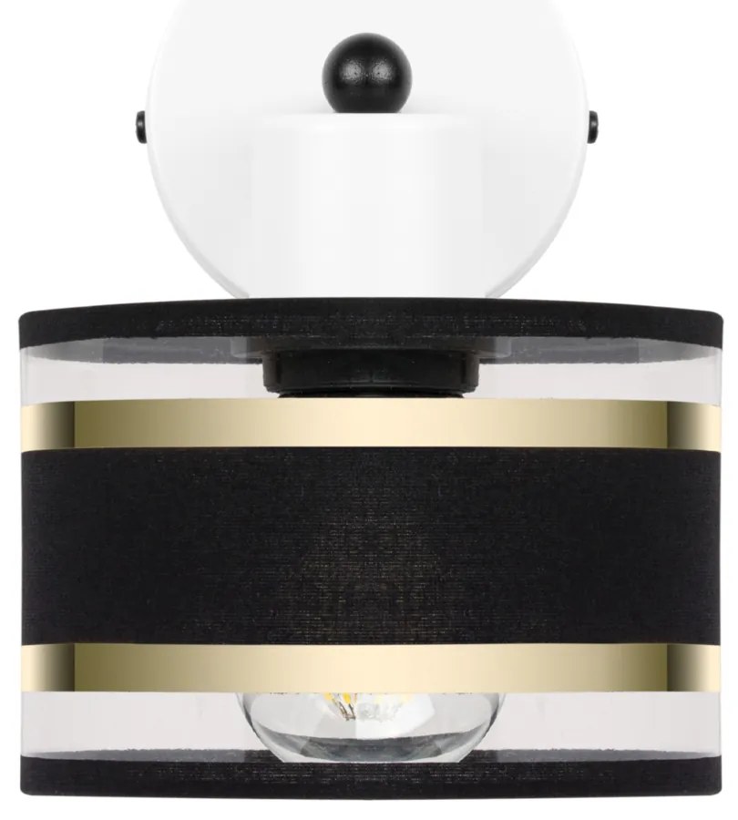 Biały kinkiet LED z czarnym abażurem WD-TI-1010WE-SC jednopunktowy in