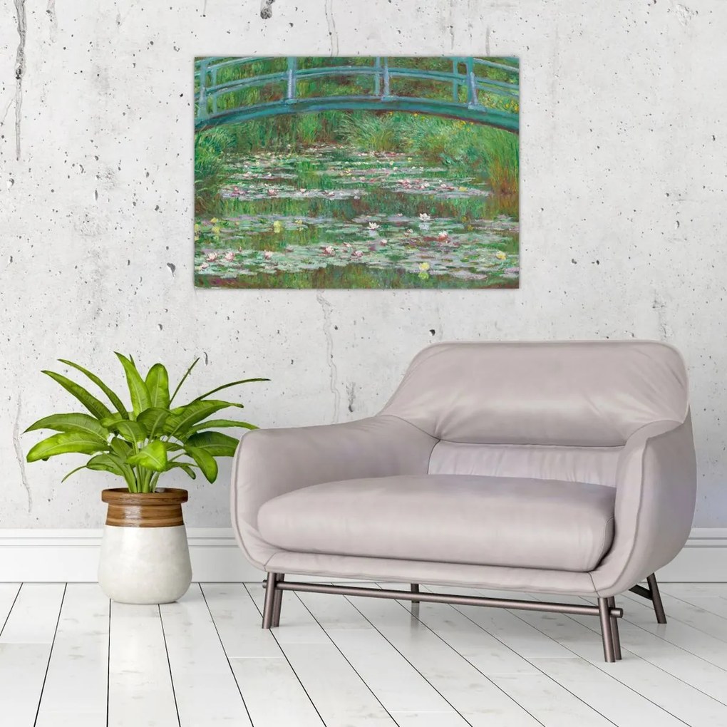 Obraz na szkle - Claude Monet, The Japanese Footbridge, reprodukcje (70x50 cm)