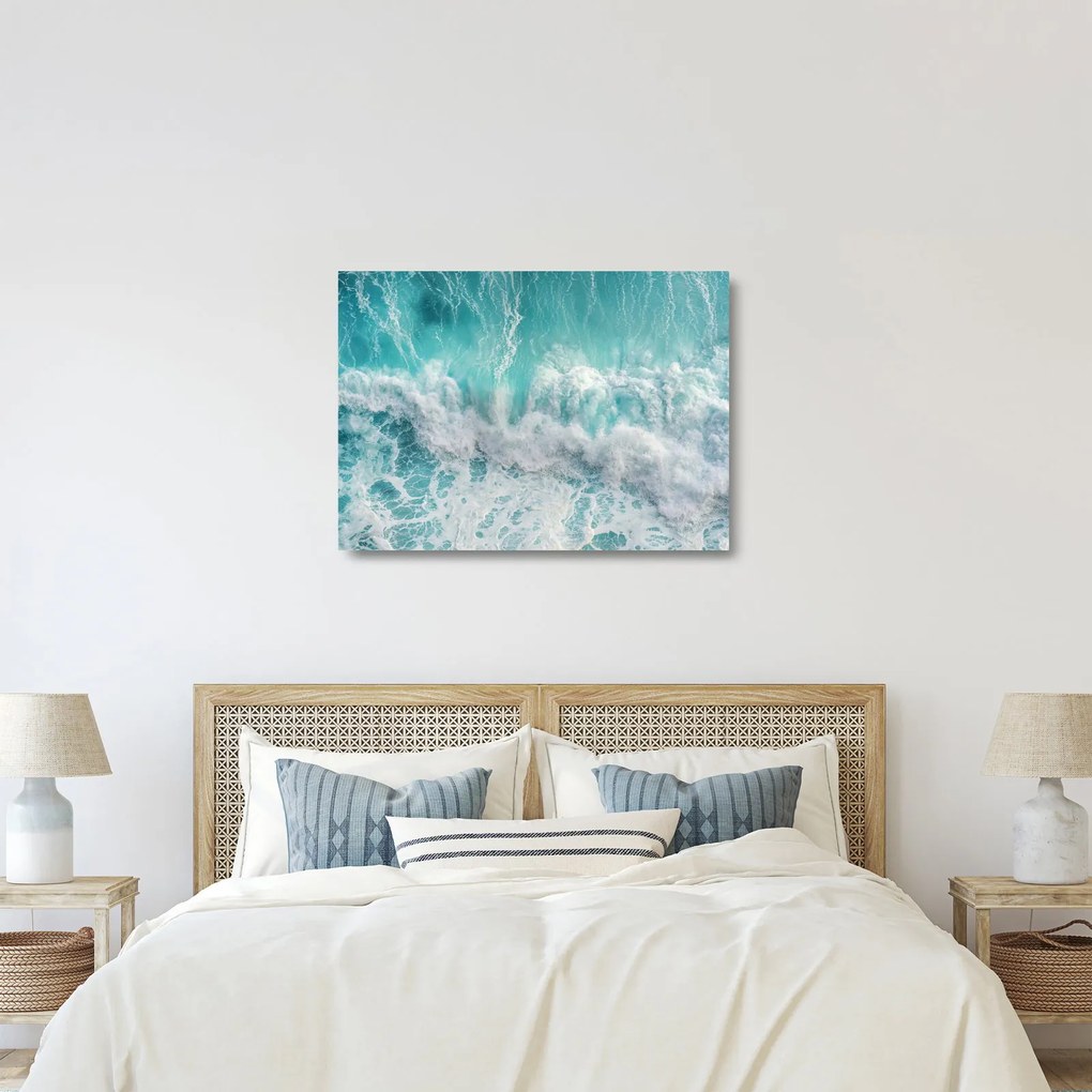 Obraz na szkle - Widok na fale oceanu (70x50 cm)
