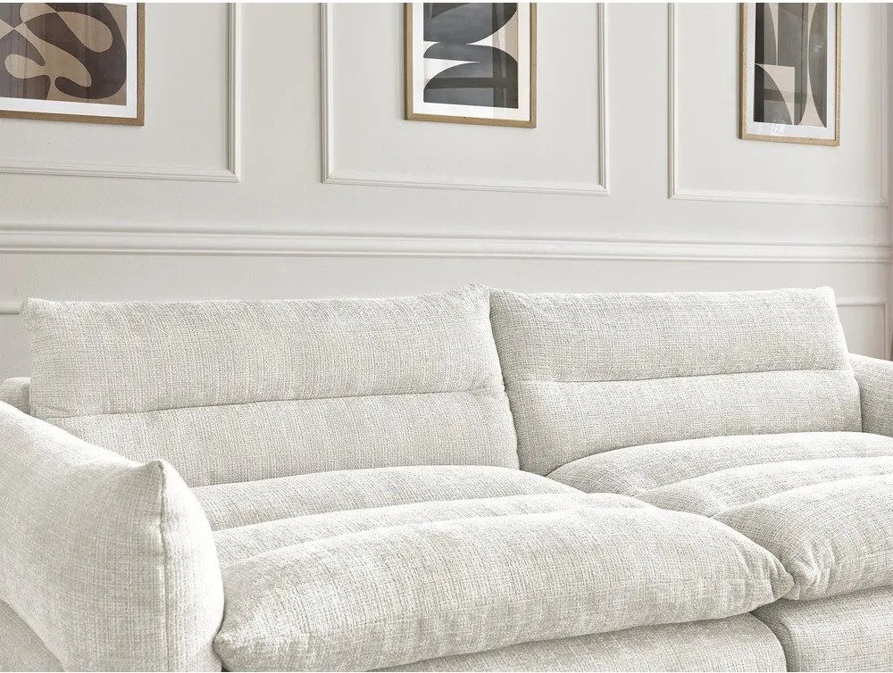 Biała sofa z tkaniny szenilowej 276 cm Neil – Bobochic Paris