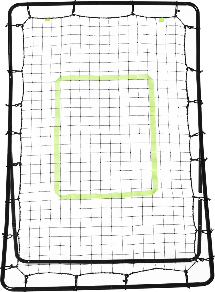 HOMCOM Rebounder bramka do piłki nożnej z siatką odbijającą Stalowa konstrukcja do treningu precyzji i odbioru Czarna 75x126 cm | Aosom PL