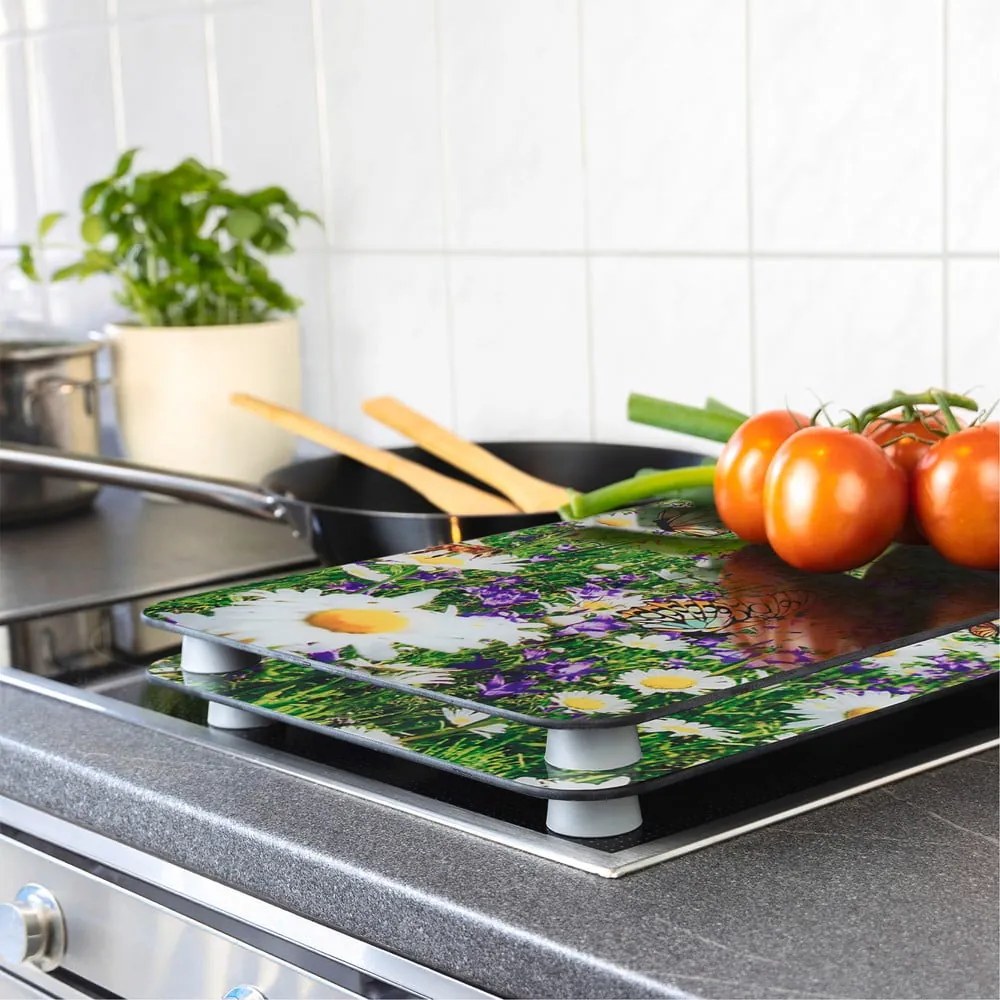 Płyty ochronne na kuchenkę ze szkła hartowanego zestaw 2 szt. 52x30 cm Summer Meadow – Maximex