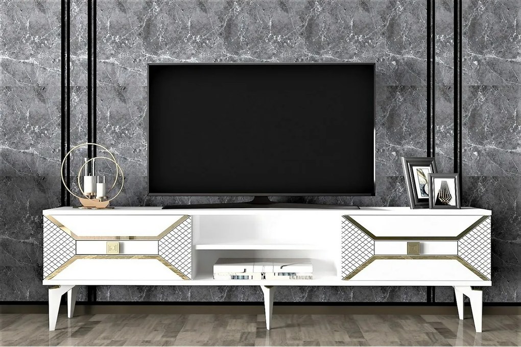 Stolik pod telewizor Yumedi White and Gold