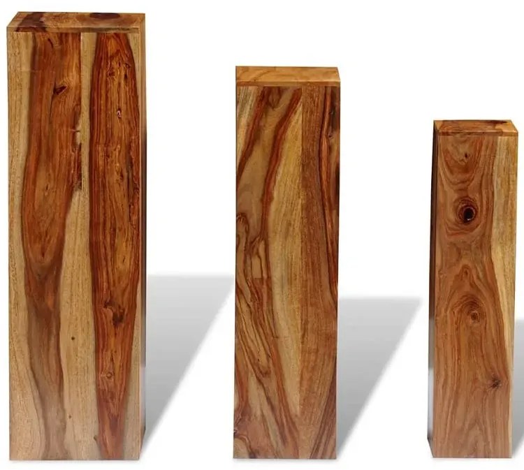 Komplet kwietników z drewna sheesham H2-B19