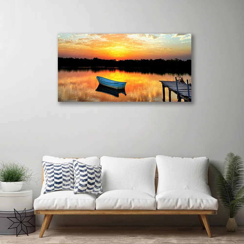 Obraz canvas Łódź pod Drewnianym Mostem