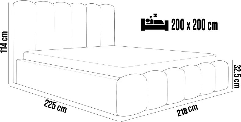 Łóżko Mona V 200 w tkaninie Magic Velvet 2201