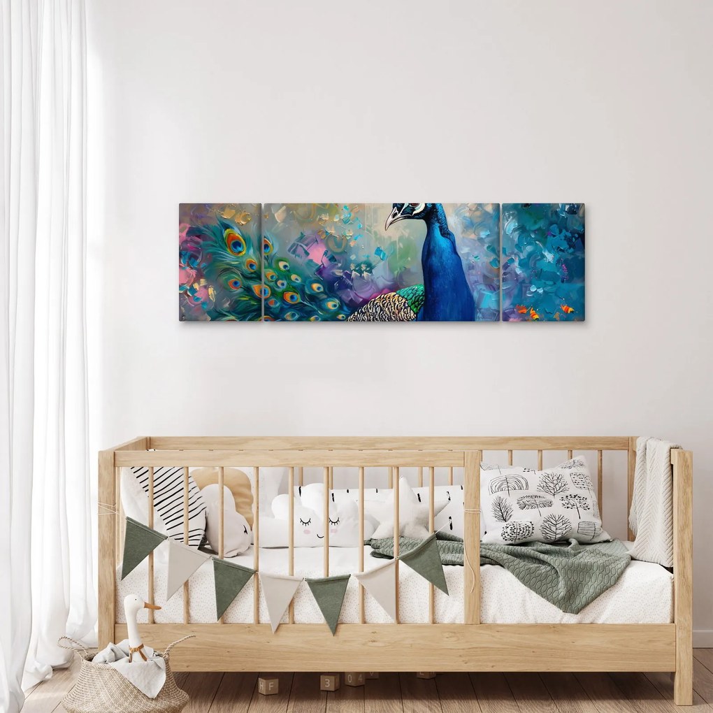Obraz - Malowanie pawia (170x50 cm)