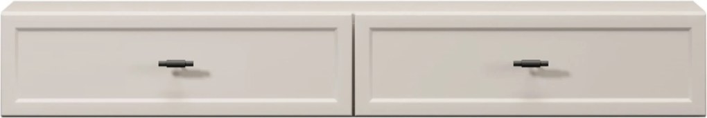 Toaletka wisząca Lorini 100 cm z szufladami - kaszmir / czarne uchwyty T-bar