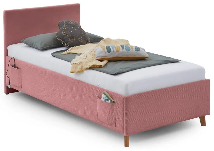 Różowe tapicerowane łóżko dziecięce bez stelaża 90x200 cm Cool – Meise Möbel