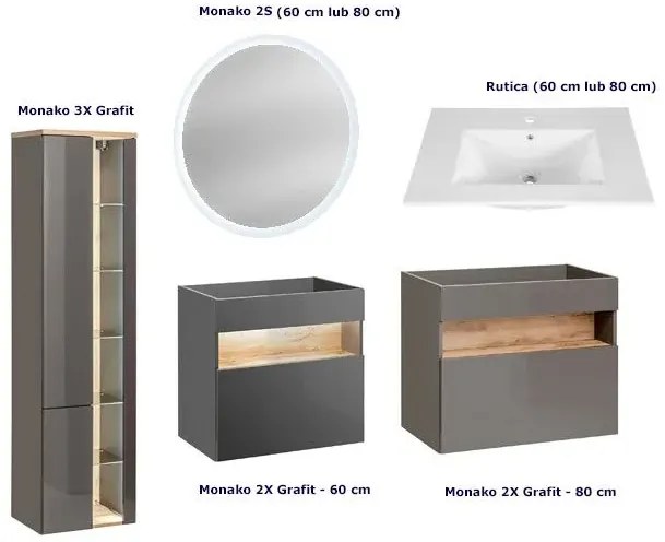 Okrągłe wiszące lustro łazienkowe 80 cm H5-A68