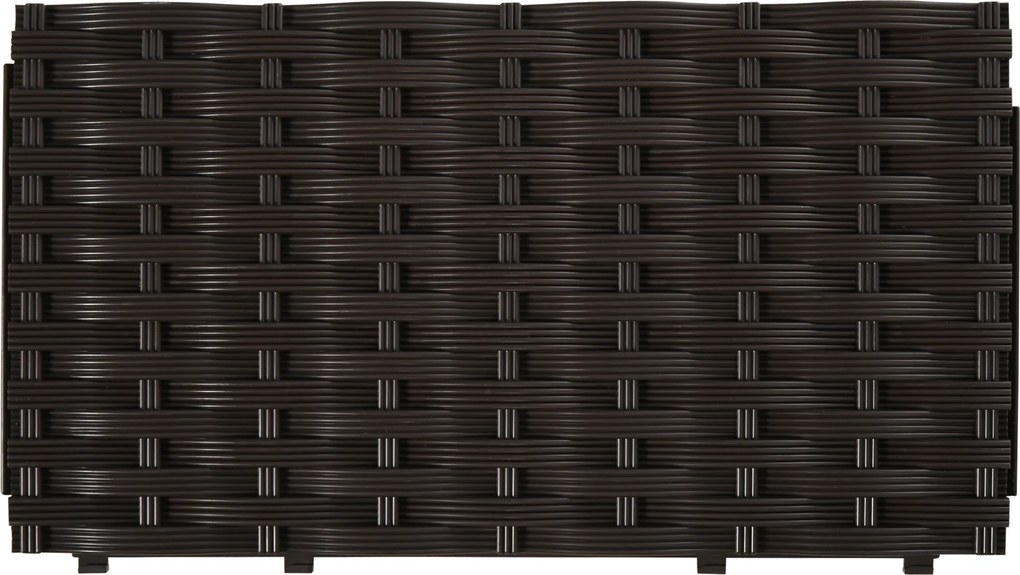 Outsunny donica kwietnik podwyższony z otworami odpływowymi imitacja ratanu PP brązowy | Aosom PL