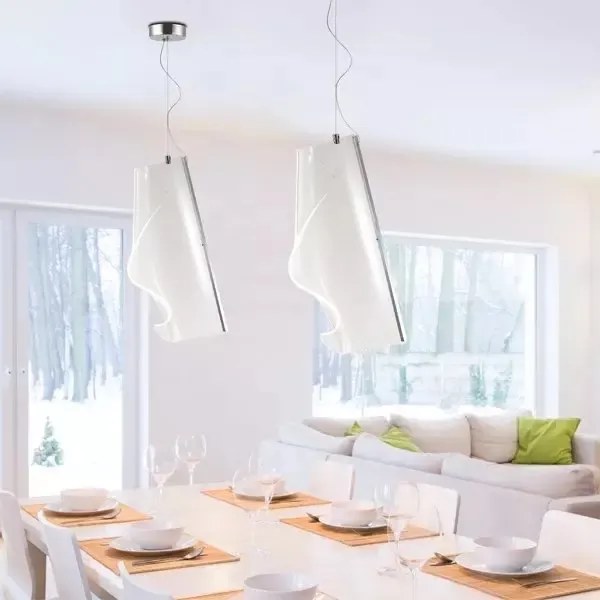 Wisząca lampa z transparentnym kloszem Cortina No.1 chrom