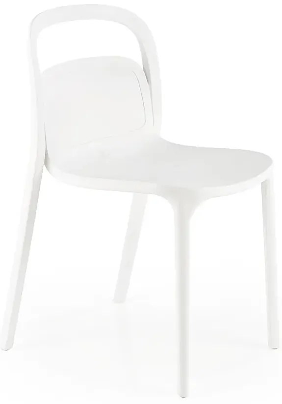 Białe minimalistyczne krzesło ogrodowe sztaplowane R3-S72
