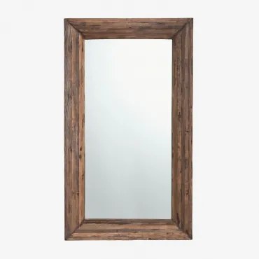 Prostokątne Lustro Ścienne Z Drewna Z Recyklingu Juvira 100 X 180 Cm - Sklum