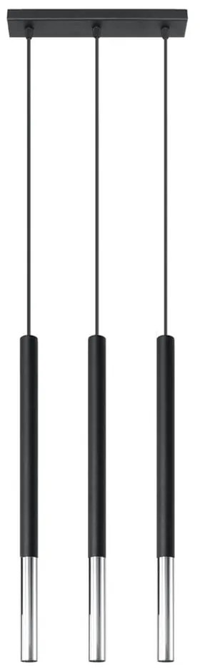 Lampa wisząca w kolorze czerni i srebra Nice Lamps Asarot 3L