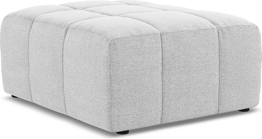 Pufa - z tkaniny bouclé - srebrny - ALOHA