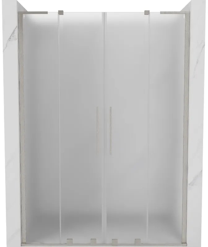 Mexen Velar L Duo drzwi prysznicowe rozsuwane 140 cm, szron, nikiel szczotkowany - 871-140-003-32-97