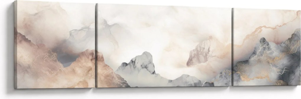 Obraz - Górska abstrakcja z teksturą marmuru (170x50 cm)