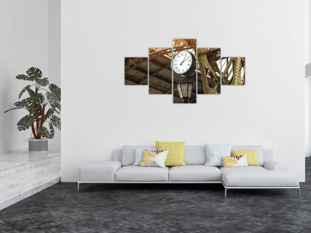 Obraz - Zegar na dworcu (125x70 cm)