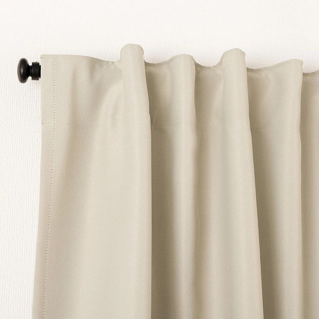 Zasłona zaciemniająca na taśmie marszczącej 140x280cm szarobeżowa 1 szt.