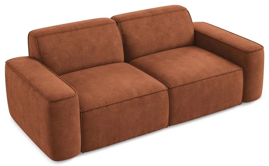 Sofa z tkaniny szenilowej w kolorze terakoty 204 cm Omao – Makamii