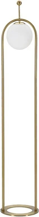 Lampa podłogowa GLAMY ARC Ø 28X168 z pozłacanego metalu z białym kloszem ze szkła