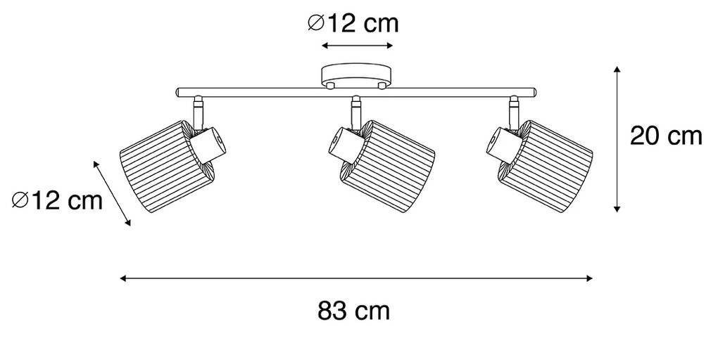 Plafon z kloszem przydymionym 3-punktowy regulowany - Laura