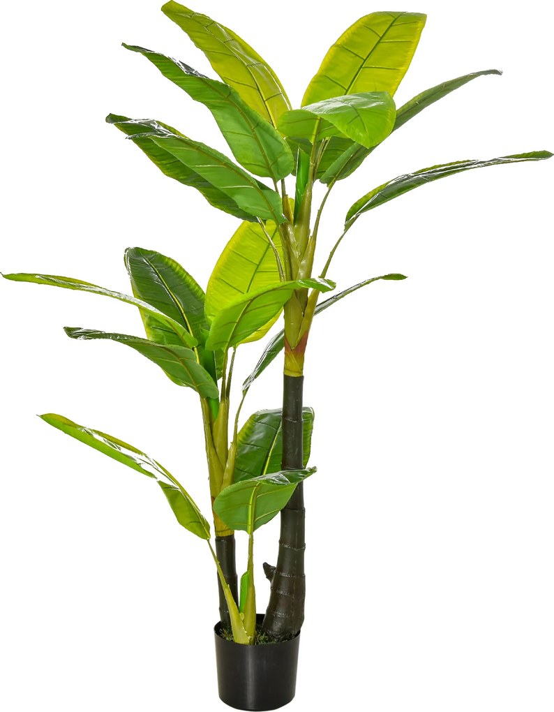 HOMCOM sztuczne rośliny w doniczkach 150 cm banan sztuczne drzewo sztuczna roślina doniczkowa