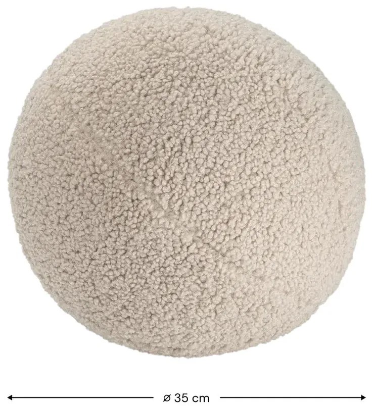 Jasnobrązowa poduszka na sofę dziecięcą z materiału bouclé Ball – Wigiwama