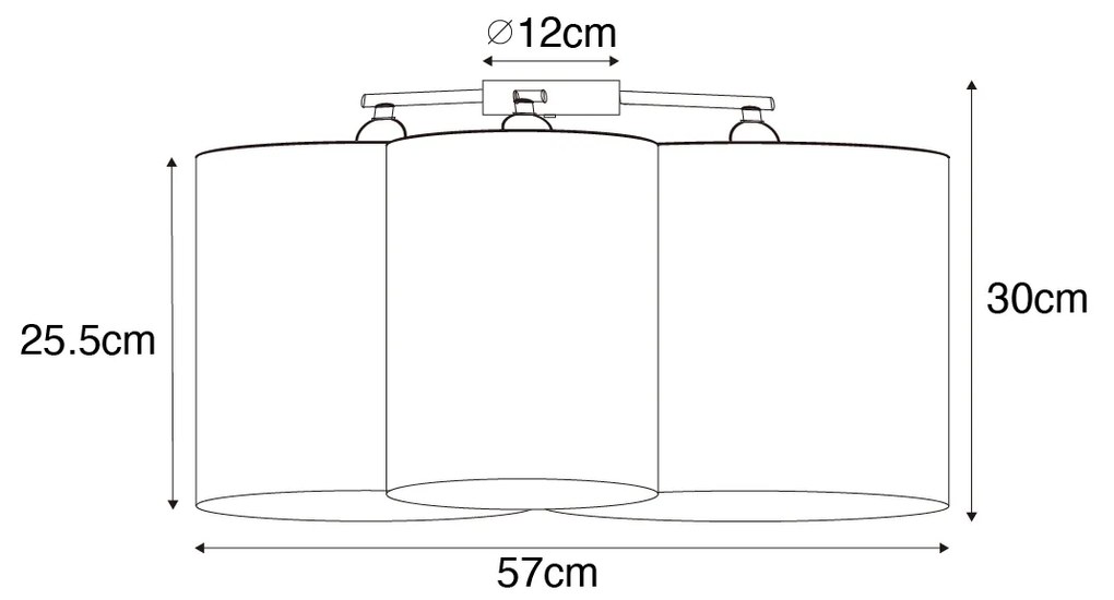 Lampa sufitowa biała, szara i brązowa 3-światłowa - Multidrum