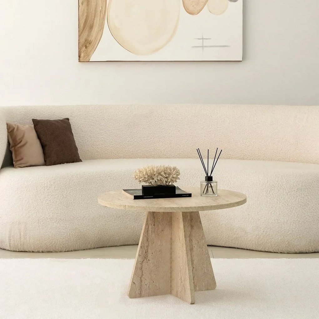 Stolik konferencyjny Mushroom Travertine