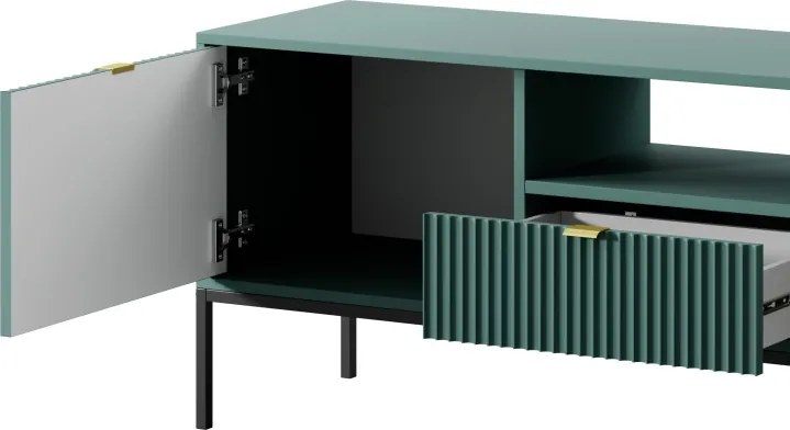NAYA Szafka RTV 154 zielona (LABRADOR) | czarny stelaż