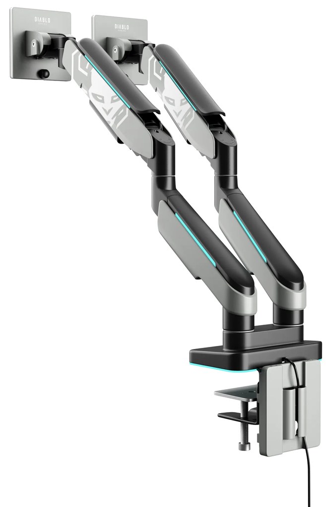 Podwójny uchwyt na monitory 49 cali, szaro-czarny RGB X-Arm Dual