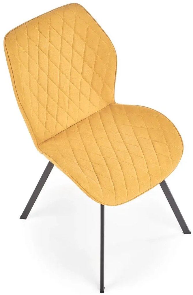 Musztardowe tapicerowane krzesło 45cm F5-L16