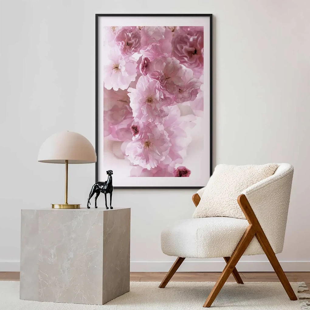Plakat Kwiecista mgła 21x30 cm z ramą czarną z marginesem ARTGEIST B