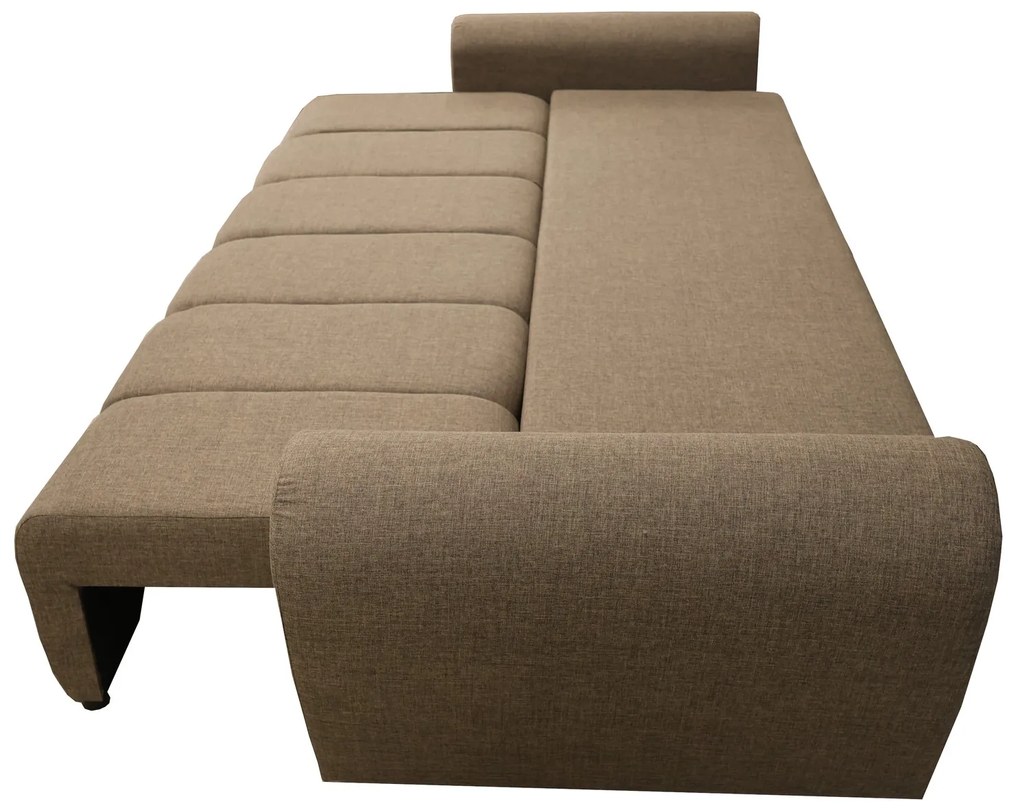 Modna kanapa do salonu, BUENO sofa z funkcją spania, sztruksowa tkanina