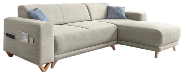 Beżowy rozkładany/ze schowkiem narożnik Classy Sophie – Miuform
