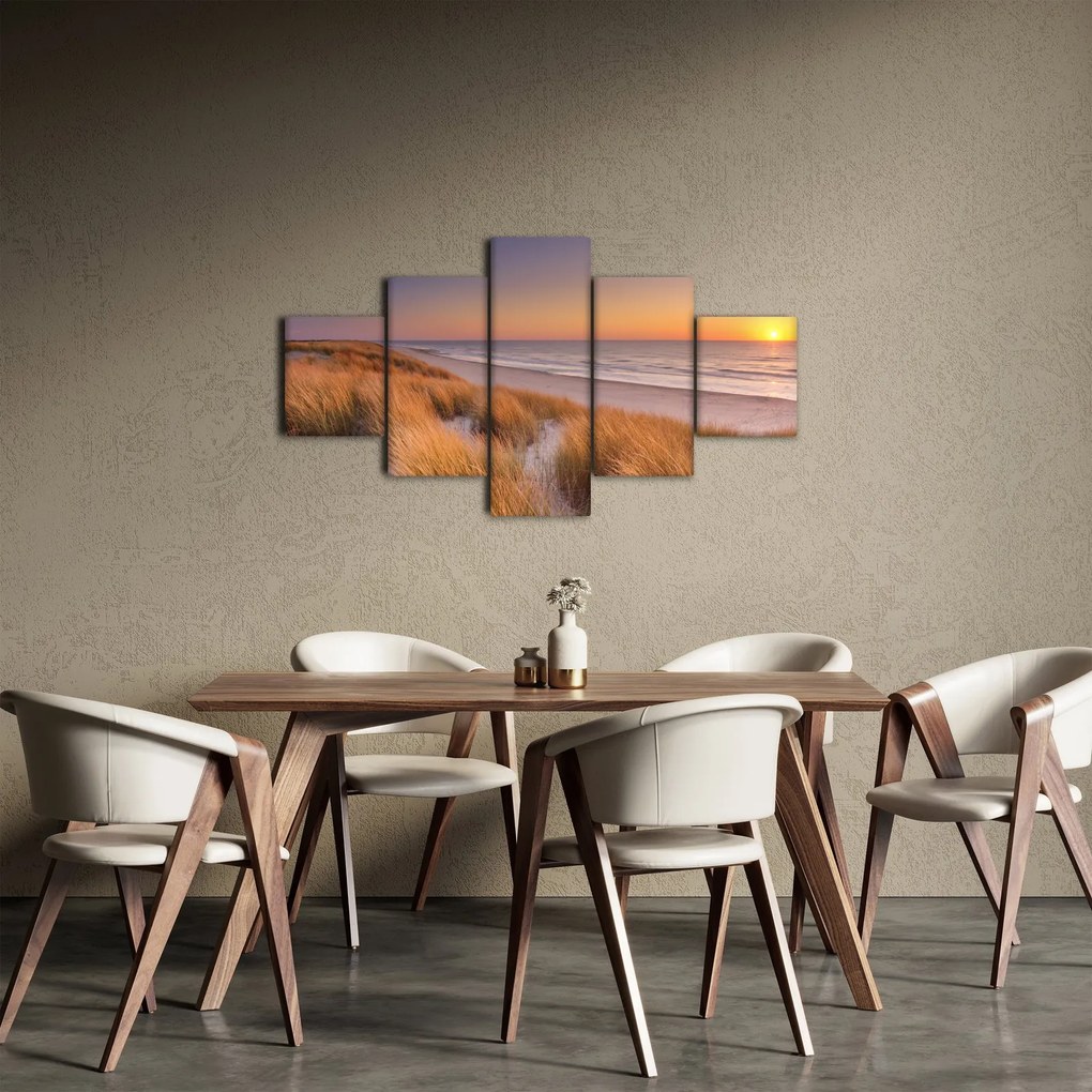 Obraz - Plaża o zachodzie słońca (125x70 cm)
