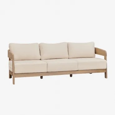 Sofa Uleno 3-osobowa Z Drewna Akacjowego Marrón Acacia Claro - Sklum