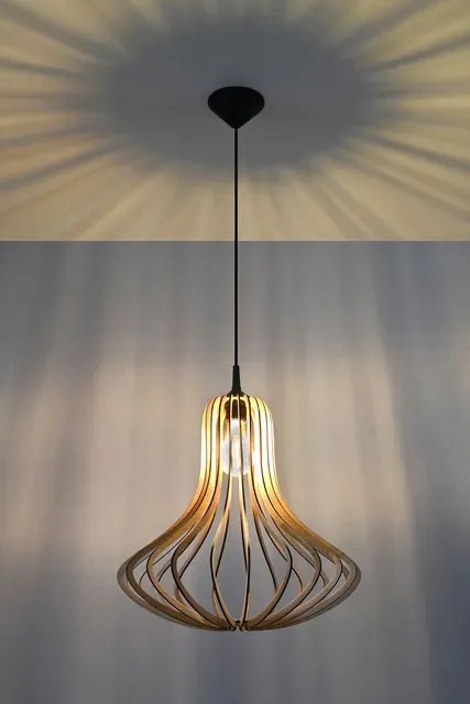 Skandynawska lampa wisząca drewniana - EX565 H3-E06
