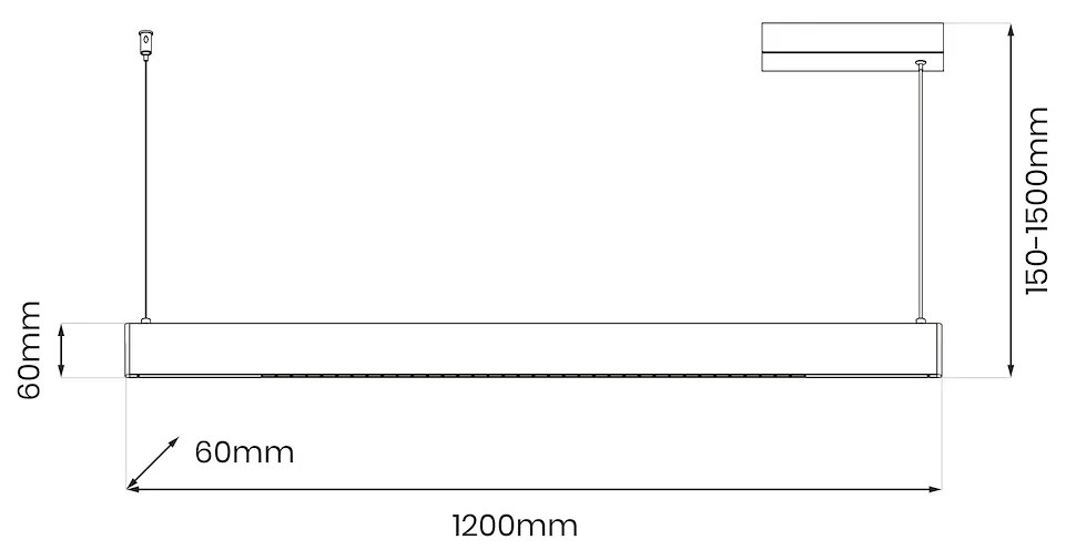 Lampa wisząca podłóżna Linea Biały 36W LED 3000K-4000K-5700K