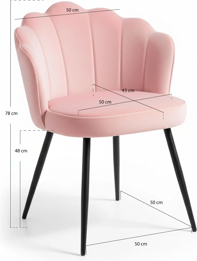 Krzeso Blume Aksamitne Czarne Nogi