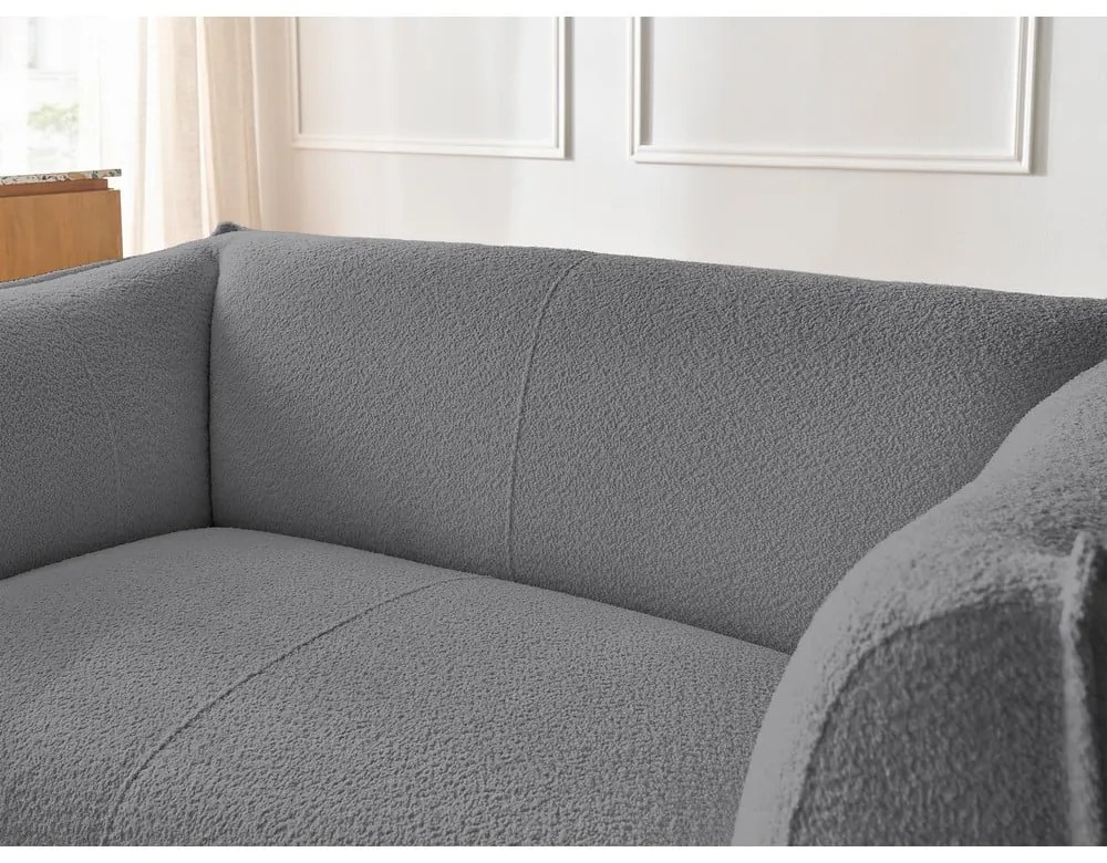Ciemnoszara sofa z materiału bouclé 170 cm Giorgia – Bobochic Paris