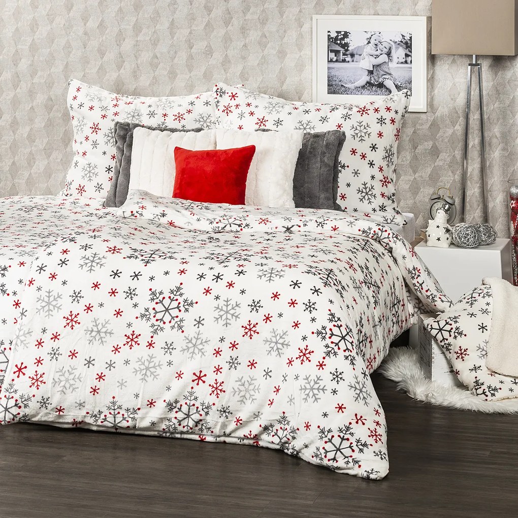 4Home Pościel mikroflanela Snowflakes, 140 x 200 cm, 70 x 90 cm