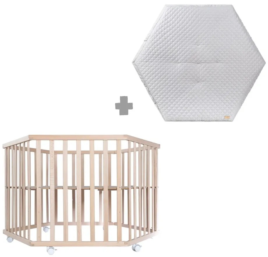 Kojec dla dzieci z litego drewna bukowego 119x104 cm – Roba