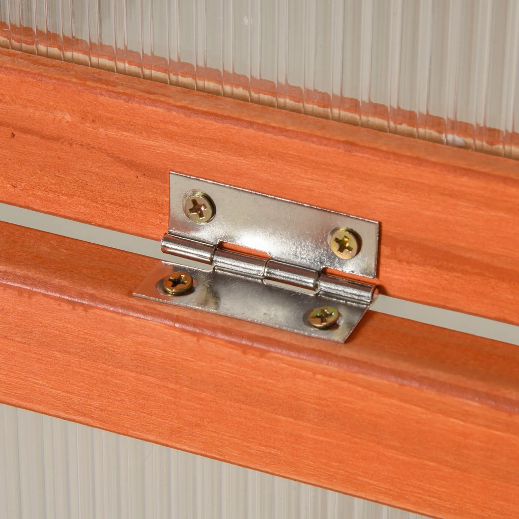 Outsunny skrzynia inspektowa inspekt szklarnia z pokrywą drewno poliwęglan