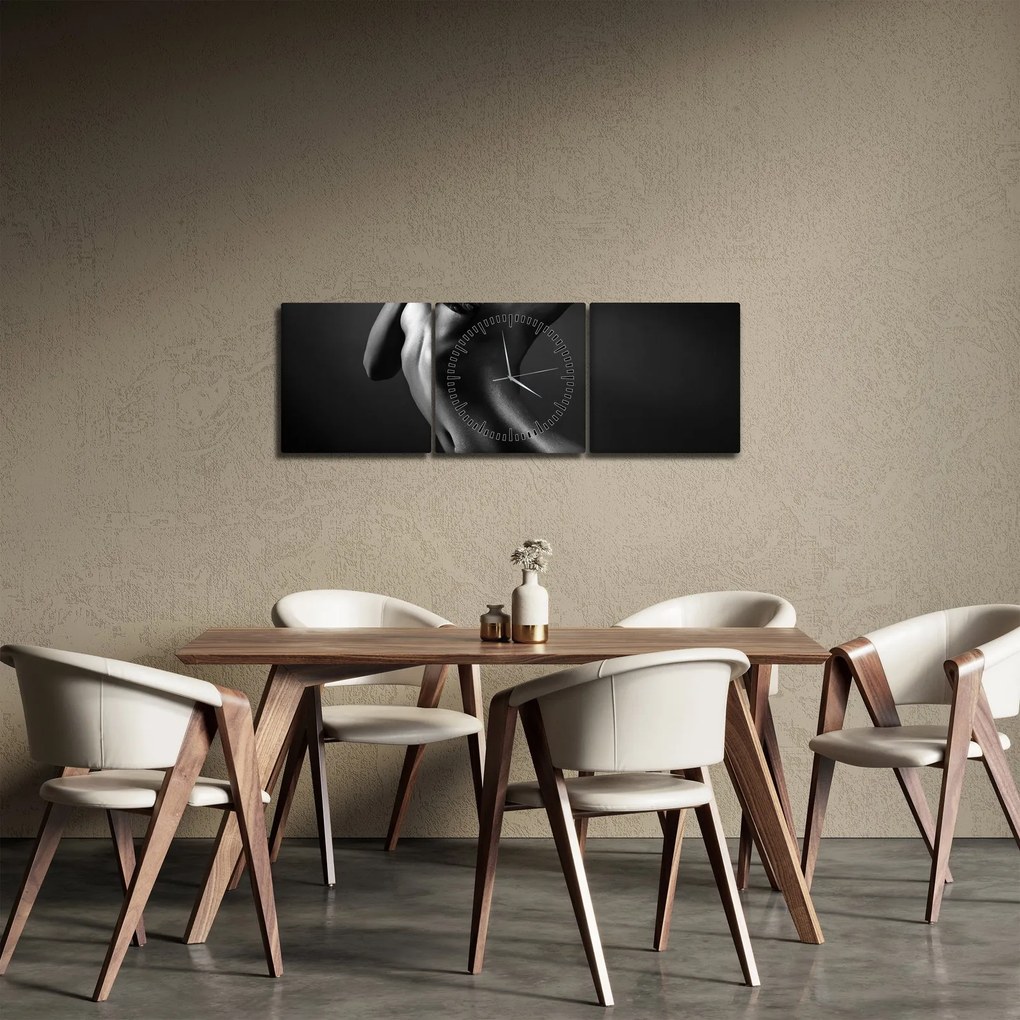 Obraz - Nagie kobiety (z zegarem) (90x30 cm)