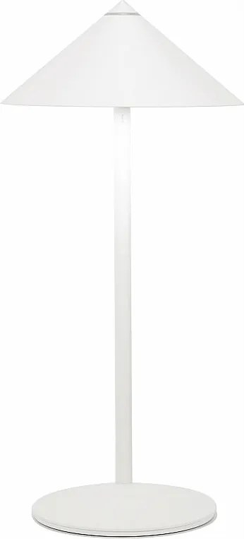 Zafferano Pina L lampa stołowa LED 6 W, akumulatorowa, IP65, dotykowy ściemniacz, magnetyczna głowica, do wnętrz i na zewnątrz, biała