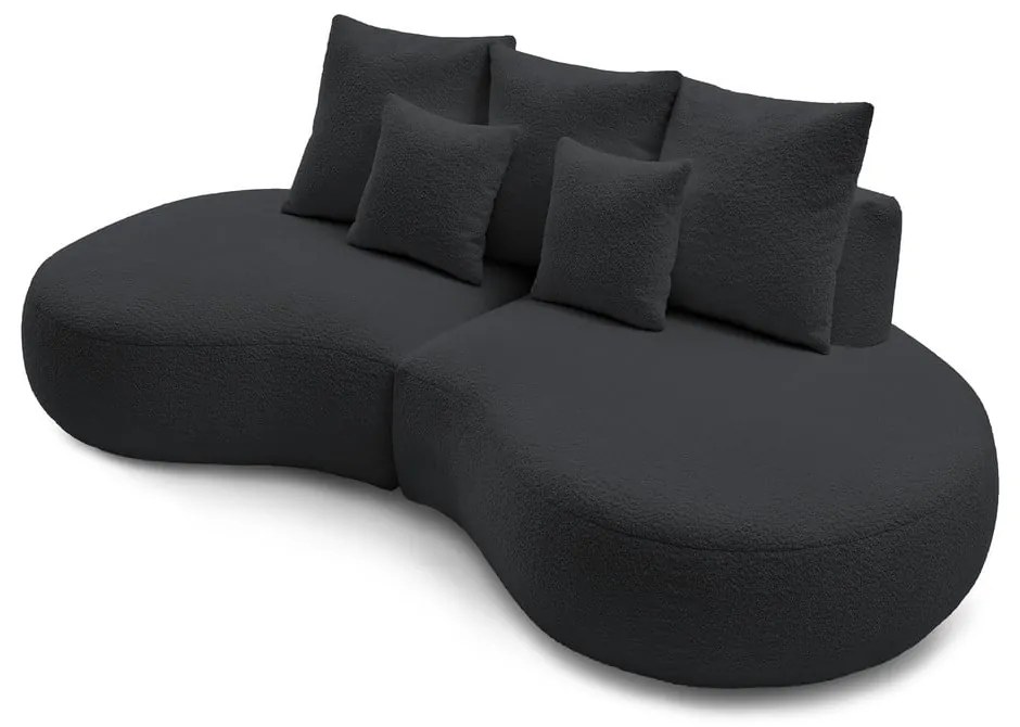 Ciemnoszara sofa z materiału bouclé 260 cm Saint-Germain – Bobochic Paris